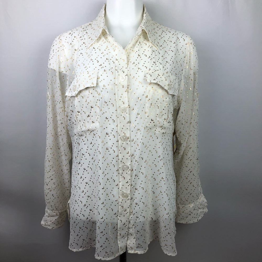Ellen Tracy Women’s Midas Touch Button Down Size M